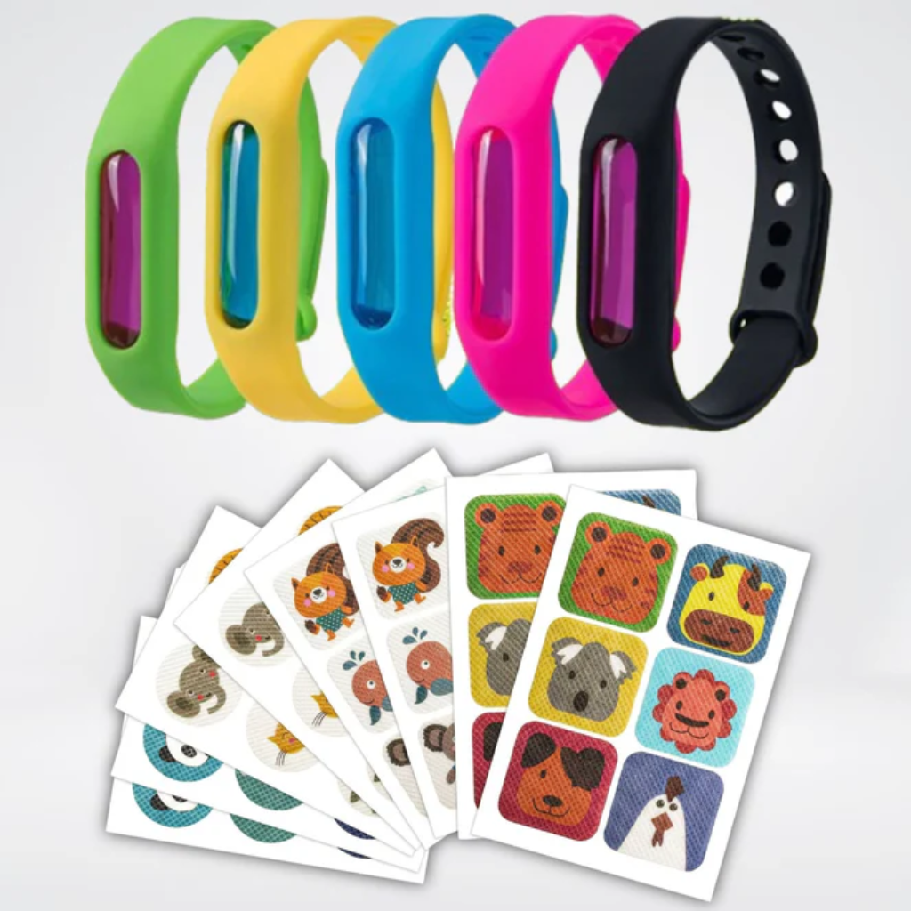 Bracelets Répulsifs Anti-Moustiques + 50 stickers