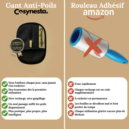 Cosynesta™ Gant Anti-Poils Réutilisable & Écologique