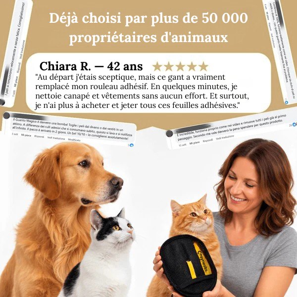 Cosynesta™ Gant Anti-Poils Réutilisable & Écologique